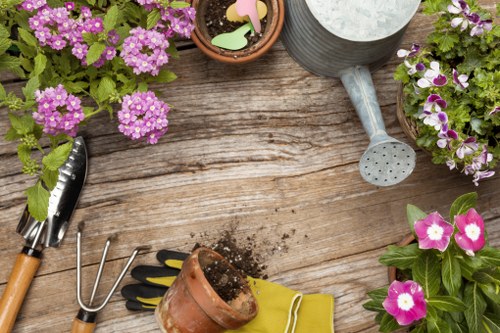 Landscaping in Coombe with attractive planting and paved outdoor space