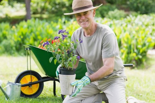 Close inspection of gardening tools and equipment for safe use