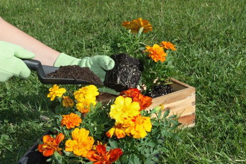 Safety-focused gardening site with clear work area controls